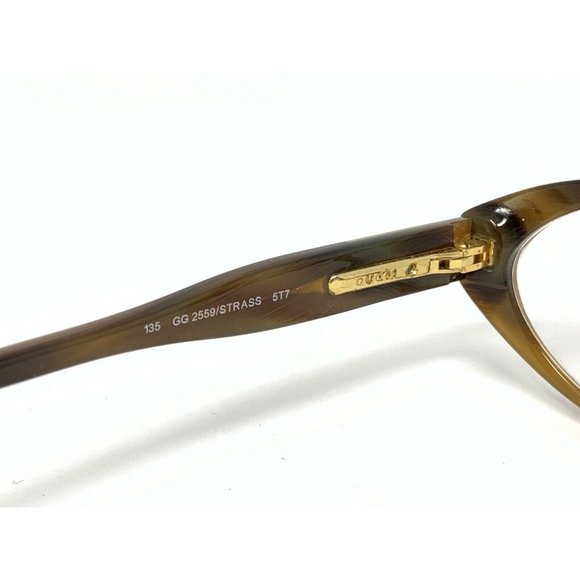 Gucci Eyeglasses Frame GG 2559 / STRASS 517 5T7 52 [] 15 Gold Logo Rhinestones - Picture 11 of 12